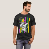 American Flag Mardi Gras Schnauzer Dog Festival Pu T-Shirt (Vorne ganz)