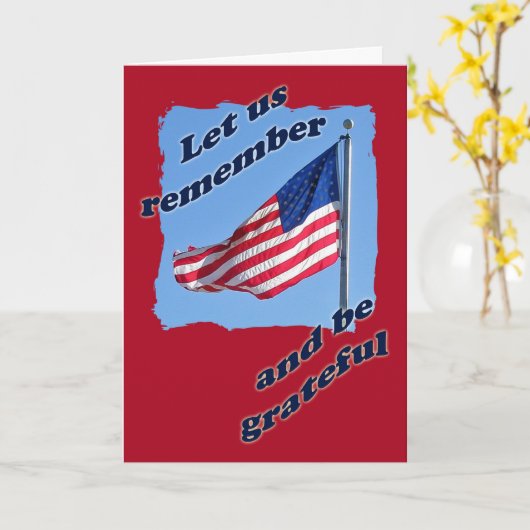 American Flag Memorial Day Card Karte (Gelbe Blume)