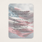 American Flag Memorial Foto Praetkarten (Rückseite)