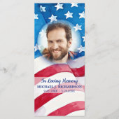 American Flag Memorial Prayer Card Veteran Foto Menükarte (Vorderseite)
