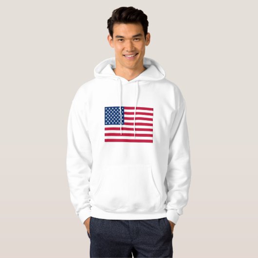 American Flag Men's Basic Hooded Sweatshirt (Vorne ganz)