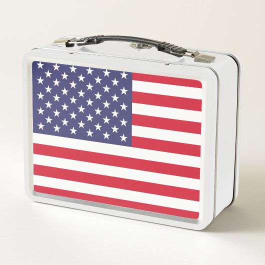 American Flag Metal Lunch Box