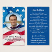 American Flag Military Veteran Beerdigungskarte (Vorne & Hinten)