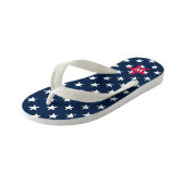 American Flag Mit Monogramm Stars Streifen Flip Fl Kinderbadesandalen (Schrägansicht)