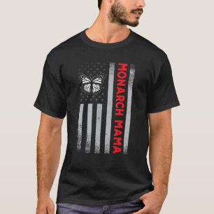 American Flag Monarch Butterfly Mama Schmetterling T-Shirt
