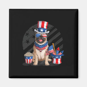 American Flag Mops 4. Juli Unabhängigkeitstag T Magnet