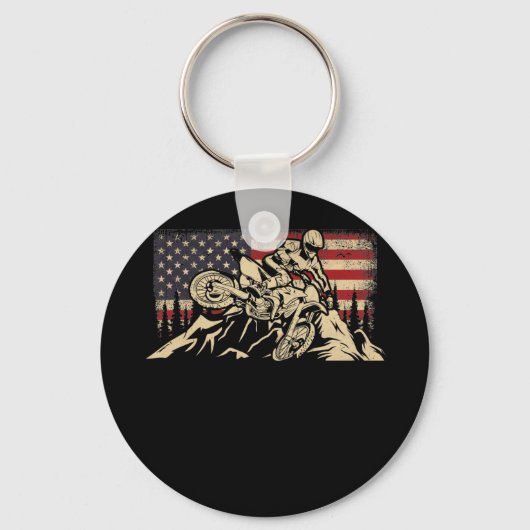 American Flag Motocross Motocross Dirt Bike Schlüsselanhänger (Vorderseite)