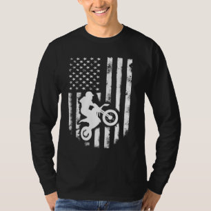 American Flag Motorcross Braap Dirt Bike Off Road T-Shirt