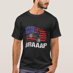 American Flag Motorcross Braap Dirt Bike Off Road T-Shirt