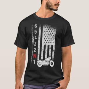 American Flag Motorrad T-Shirt