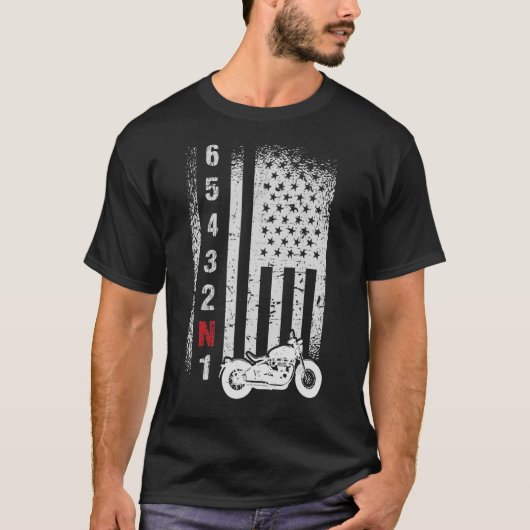 American Flag Motorrad T-Shirt (Vorderseite)