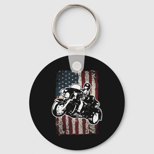 American Flag Motorrad Trike Rider Schlüsselanhänger (Vorderseite)