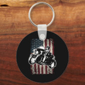 American Flag Motorrad Trike Rider Schlüsselanhänger (Vorderseite)