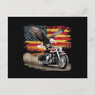 American Flag Motorrad Tshirt USA Flag Biker Ret Begleitkarte