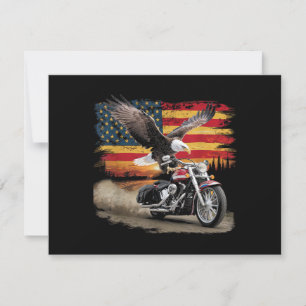 American Flag Motorrad Tshirt USA Flag Biker Ret Dankeskarte