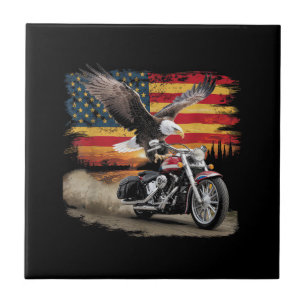 American Flag Motorrad Tshirt USA Flag Biker Ret Fliese