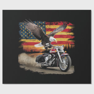 American Flag Motorrad Tshirt USA Flag Biker Ret Geschenkpapier