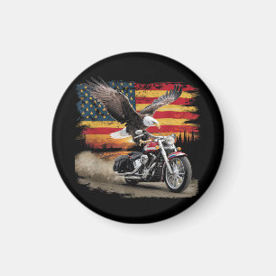 American Flag Motorrad Tshirt USA Flag Biker Ret Magnet