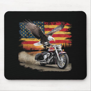 American Flag Motorrad Tshirt USA Flag Biker Ret Mousepad