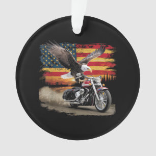 American Flag Motorrad Tshirt USA Flag Biker Ret Ornament