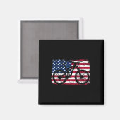 American Flag Mountain Biking Patriotic Usa Trail Magnet (Vorderseite/Rückseite)