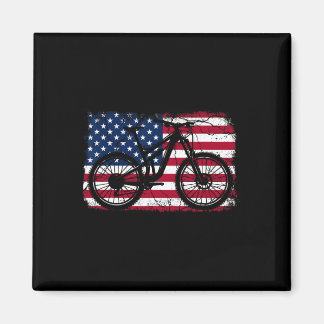 American Flag Mountain Biking Patriotic Usa Trail  Magnet