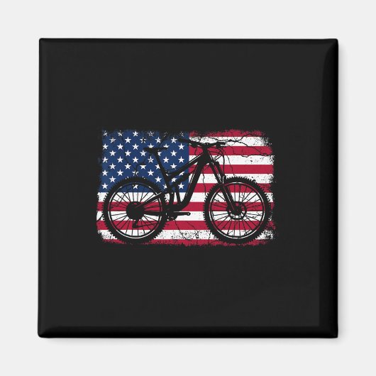 American Flag Mountain Biking Patriotic Usa Trail Magnet (Vorne)