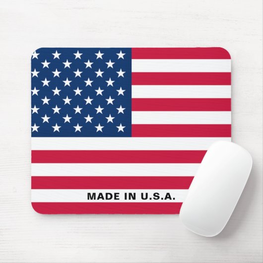 American Flag Mouse Pad Made in USA - Patriotic Mousepad (Mit Mouse)