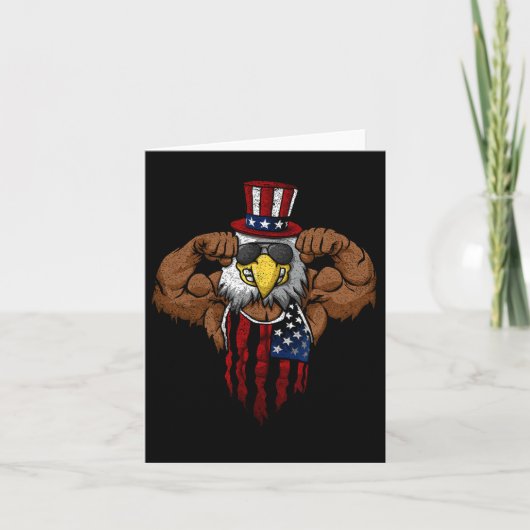 American Flag Muscular Squat Dabbing Flexion Uncle Karte (Vorderseite)