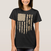 American Flag Mushroom Hunting Morel Hunter Foragi T-Shirt (Vorderseite)