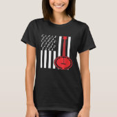 American Flag Musical Notes Banjo T-Shirt (Vorderseite)