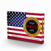 American Flag Name Abzeichen, Ruhestand / US-Büro Fotoblock (Rechts)