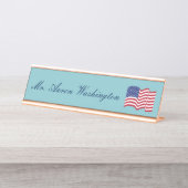 American Flag Name Plate Schreibtischnamensplakette (Vorderseite )