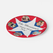 American Flag National Day Rot, Blau und Weiß Pap Pappteller (Schrägansicht)