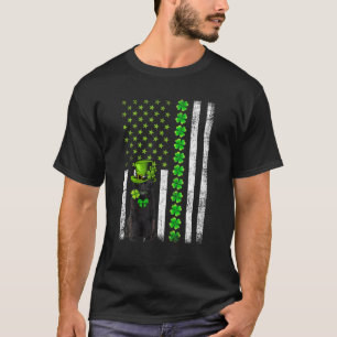 American Flag Newfundland Dog St Patricks Day T-Shirt