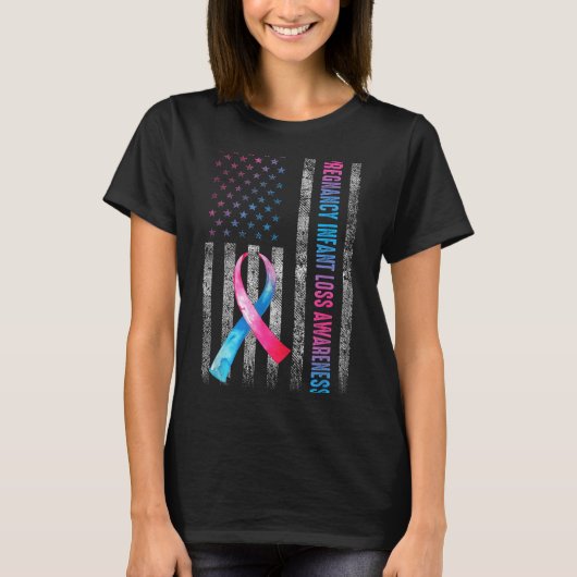 American Flag Nk & Blue Pregnancy Infant Loss T-Shirt (Vorderseite)