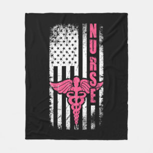 American Flag Nurse Fleecedecke