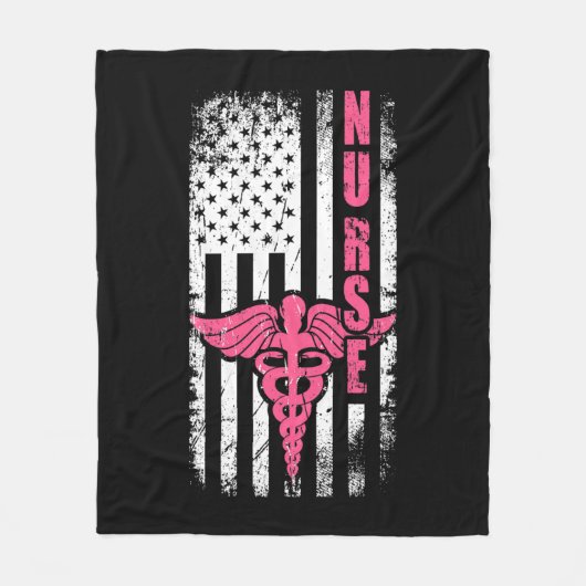 American Flag Nurse Fleecedecke (Vorderseite)