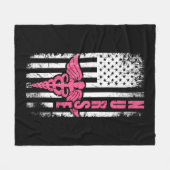 American Flag Nurse Fleecedecke (Vorderseite (Horizontal))