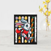 American Flag Oaster Eggs Bunny Playing Bowling Pl Karte (Gelbe Blume)