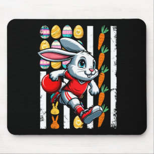 American Flag Oaster Eggs Bunny Playing Bowling Pl Mousepad
