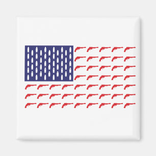 American-Flag-of-Revolver--Guns Magnet