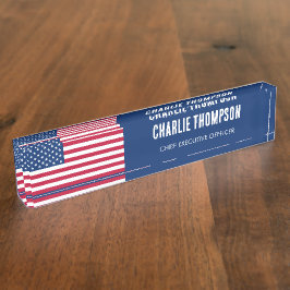 American Flag Office Namensplakette