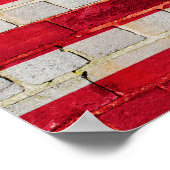 American flag on a brick wall poster (Ecke)