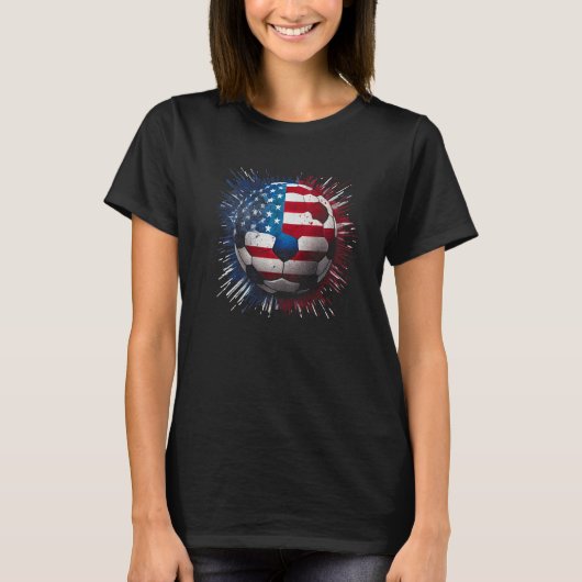 American Flag on Soccer Ball Soccer Ball Flag Prem T-Shirt (Vorderseite)