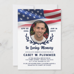 American Flag Oval Foto Life Celebration Einladung