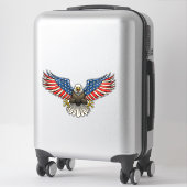 American Flag Painted Bald Eagle Patriotic Aufkleber (Koffer)