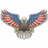 American Flag Painted Bald Eagle Patriotic Aufkleber (Vorderseite)