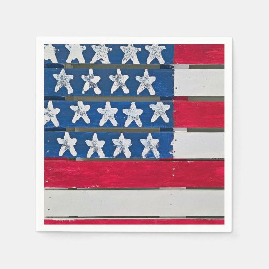 American Flag Painted On Wooden Pallet Serviette (Vorderseite)