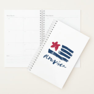 American Flag Paintstrokes Planer